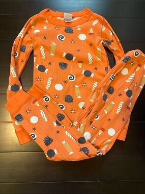 Hanna Andersson Orange Candy Print Kids Pajama Set